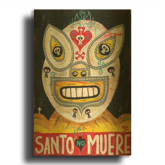 'Santo G905D RAW' By Jorge R. Gutierrez Gold Metal Wall Art
