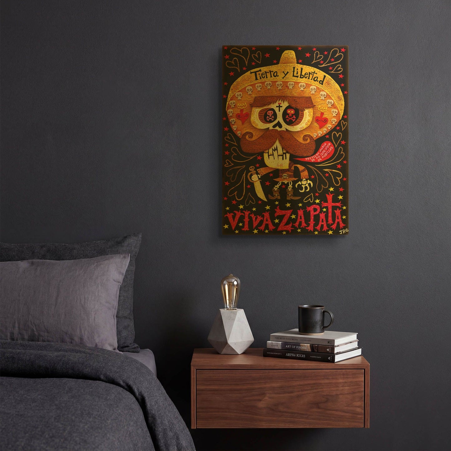 'Viva Zapata G907D RAW' By Jorge R. Gutierrez Gold Metal Wall Art