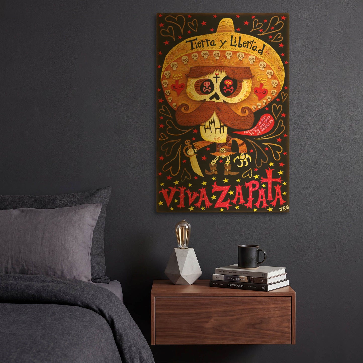 'Viva Zapata G907D RAW' By Jorge R. Gutierrez Gold Metal Wall Art