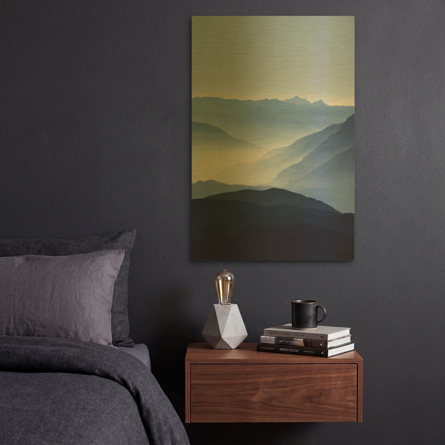 'Blue Mountains G836D RAW' By Lexie Greer Gold Metal Wall Art