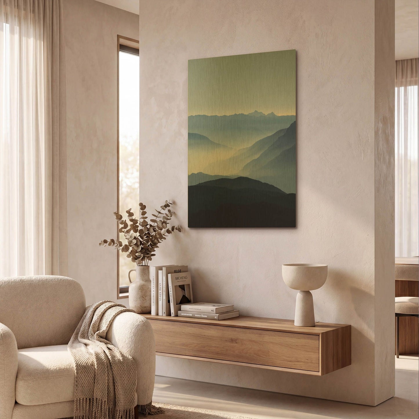 'Blue Mountains G836D RAW' By Lexie Greer Gold Metal Wall Art
