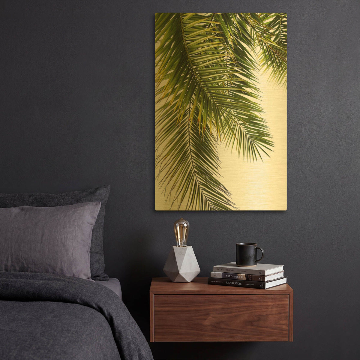 'Palm Leaves G841D RAW' By Lexie Greer Gold Metal Wall Art