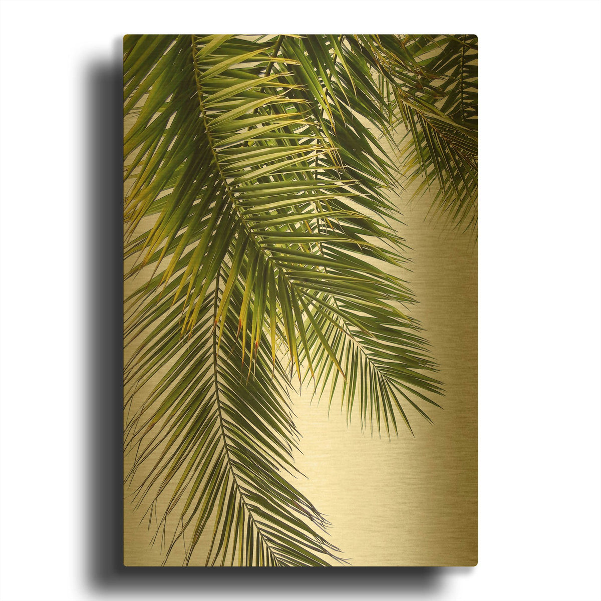 'Palm Leaves G841D RAW' By Lexie Greer Gold Metal Wall Art