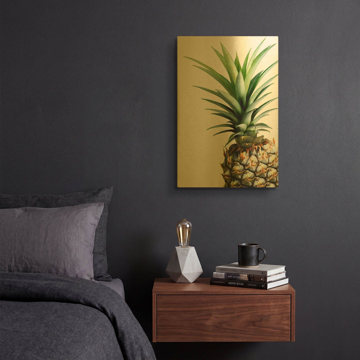 'Pineapple (color) G842D RAW' By Lexie Greer Gold Metal Wall Art