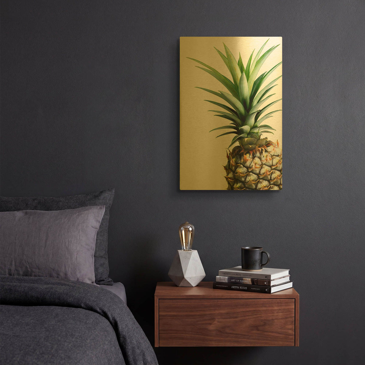 'Pineapple (color) G842D RAW' By Lexie Greer Gold Metal Wall Art