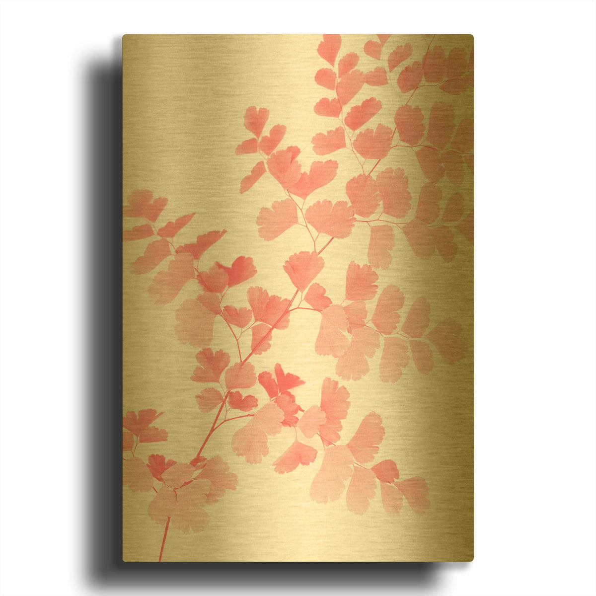 'Pink Maidenhair G843D RAW' By Lexie Greer Gold Metal Wall Art