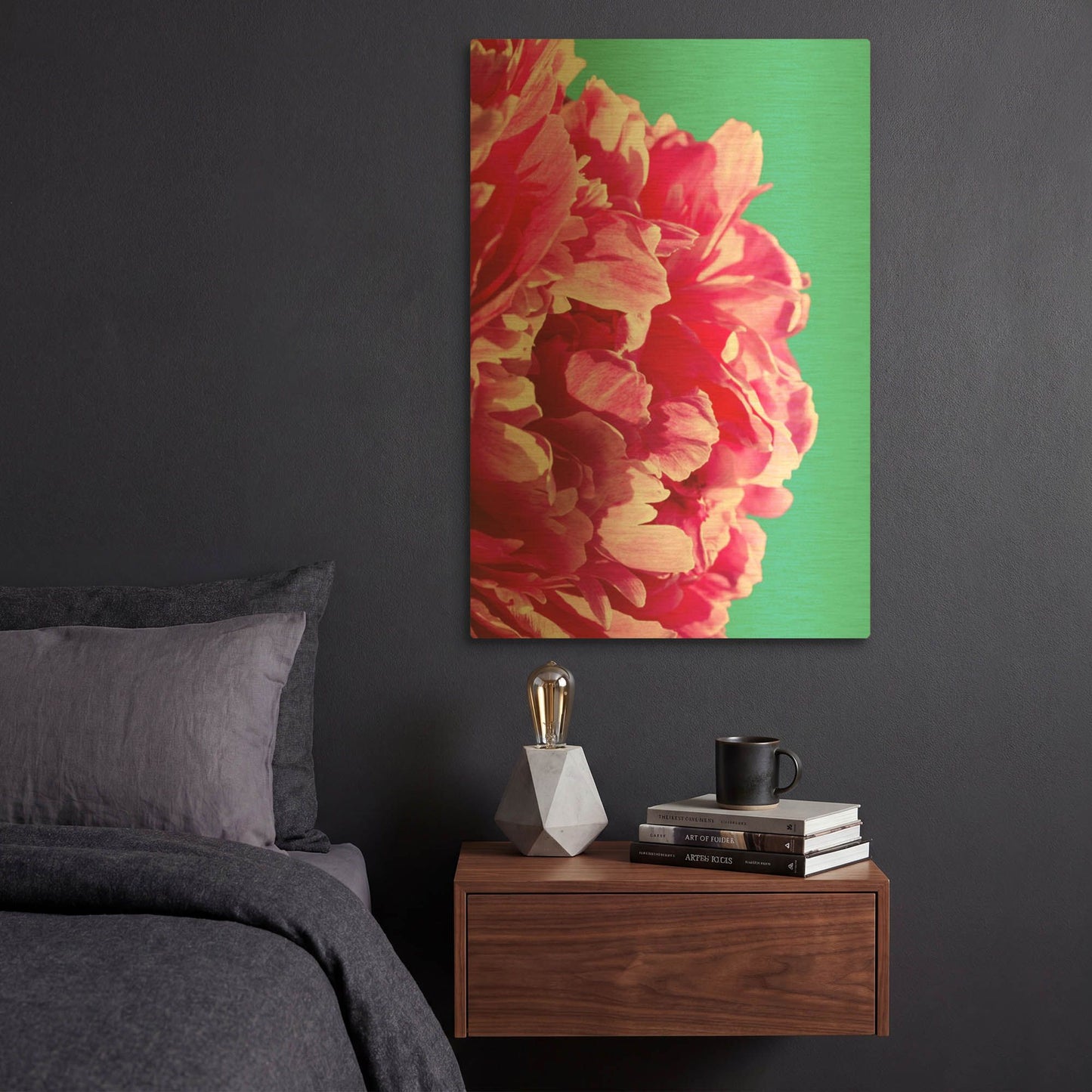'Pink Peony G844D RAW' By Lexie Greer Gold Metal Wall Art