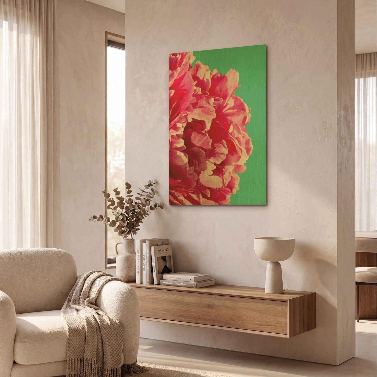 'Pink Peony G844D RAW' By Lexie Greer Gold Metal Wall Art