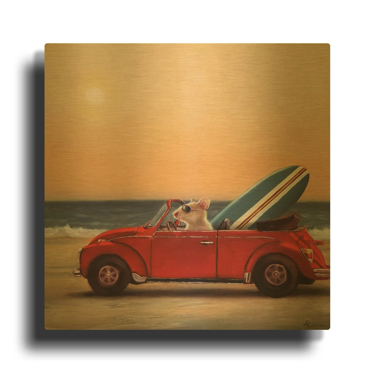 'Beach Bound' By Lucia Heffernan Gold Metal Wall Art