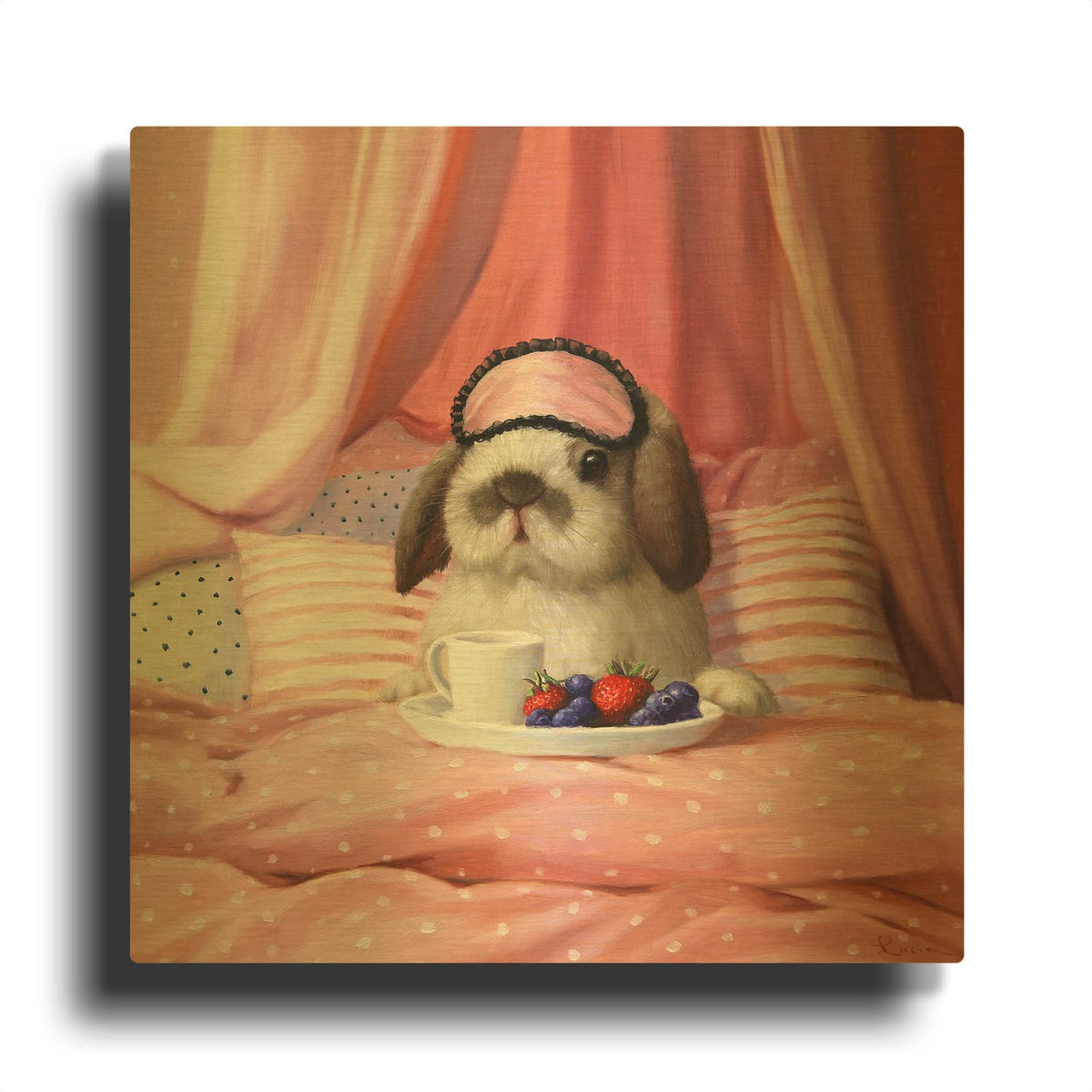'Breakfast In Bed' By Lucia Heffernan Gold Metal Wall Art