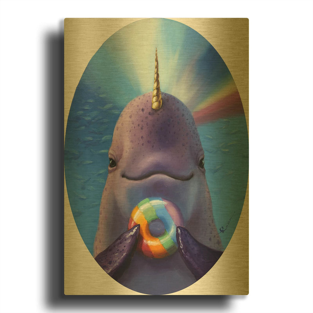 'Catch Of The Day' By Lucia Heffernan Gold Metal Wall Art