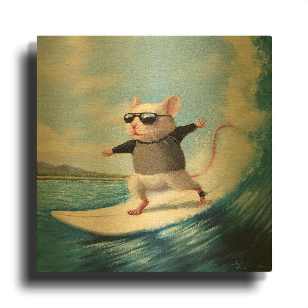'Surfs Up' By Lucia Heffernan Gold Metal Wall Art