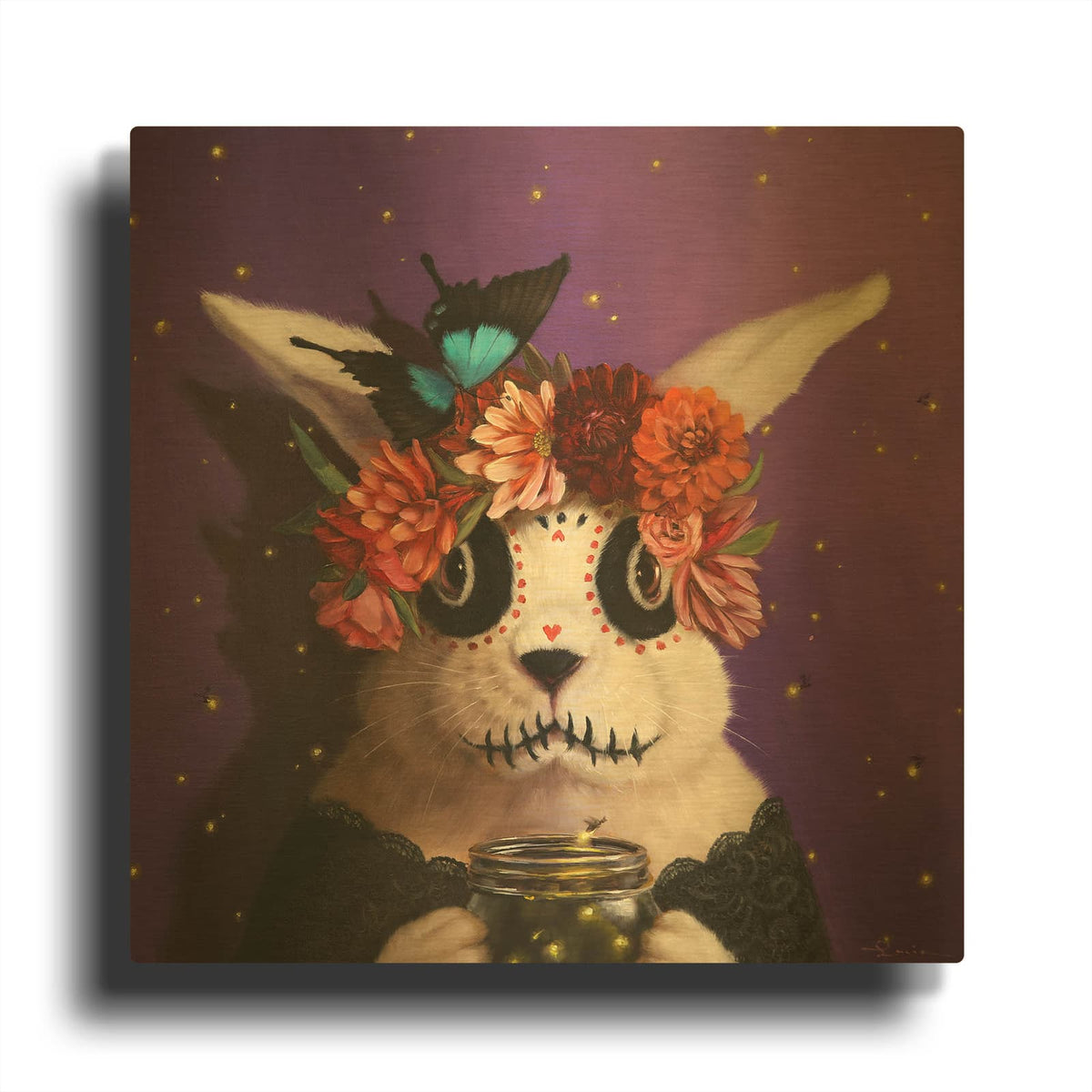 'The Firefly Keeper' By Lucia Heffernan Gold Metal Wall Art