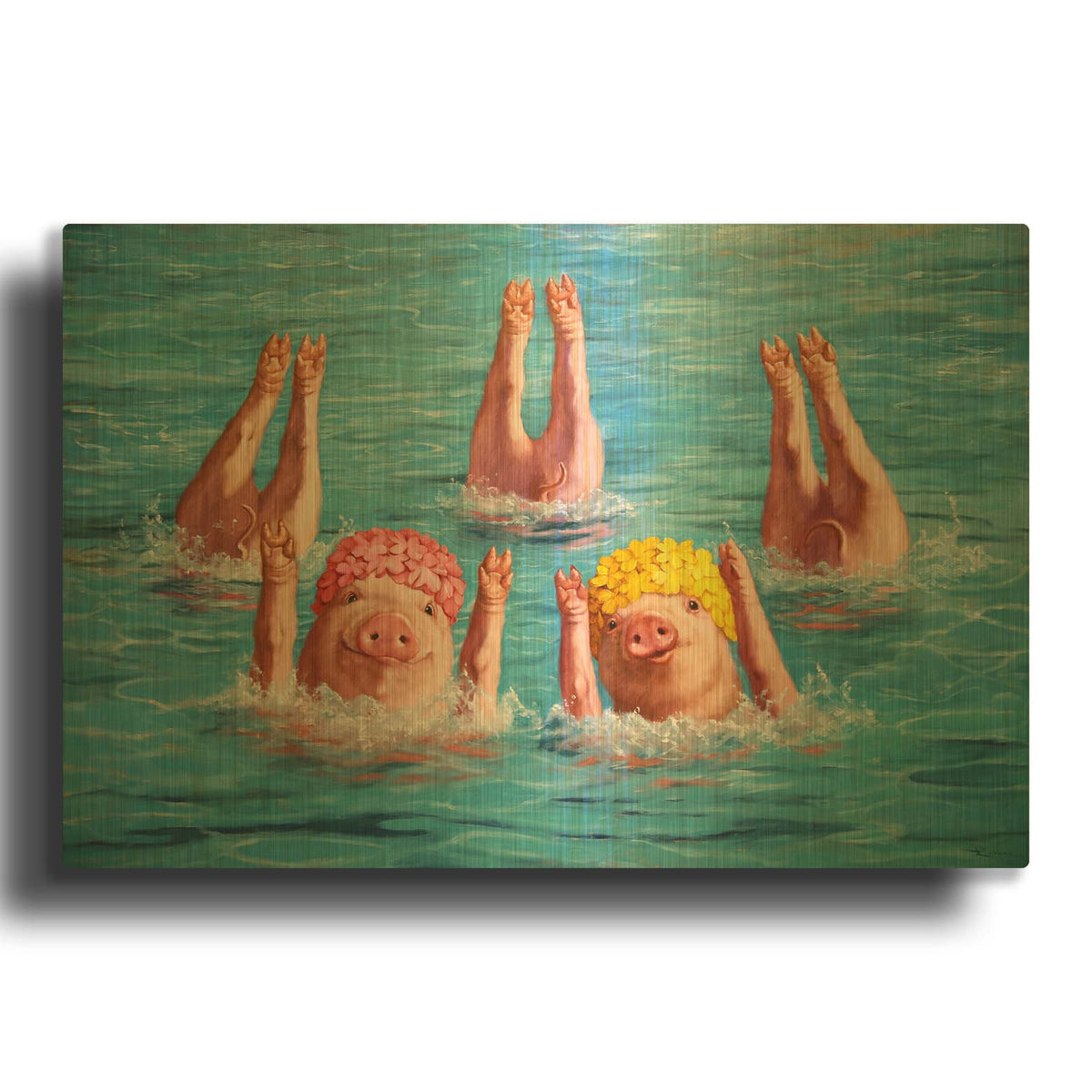 'Water Ballet' By Lucia Heffernan Gold Metal Wall Art