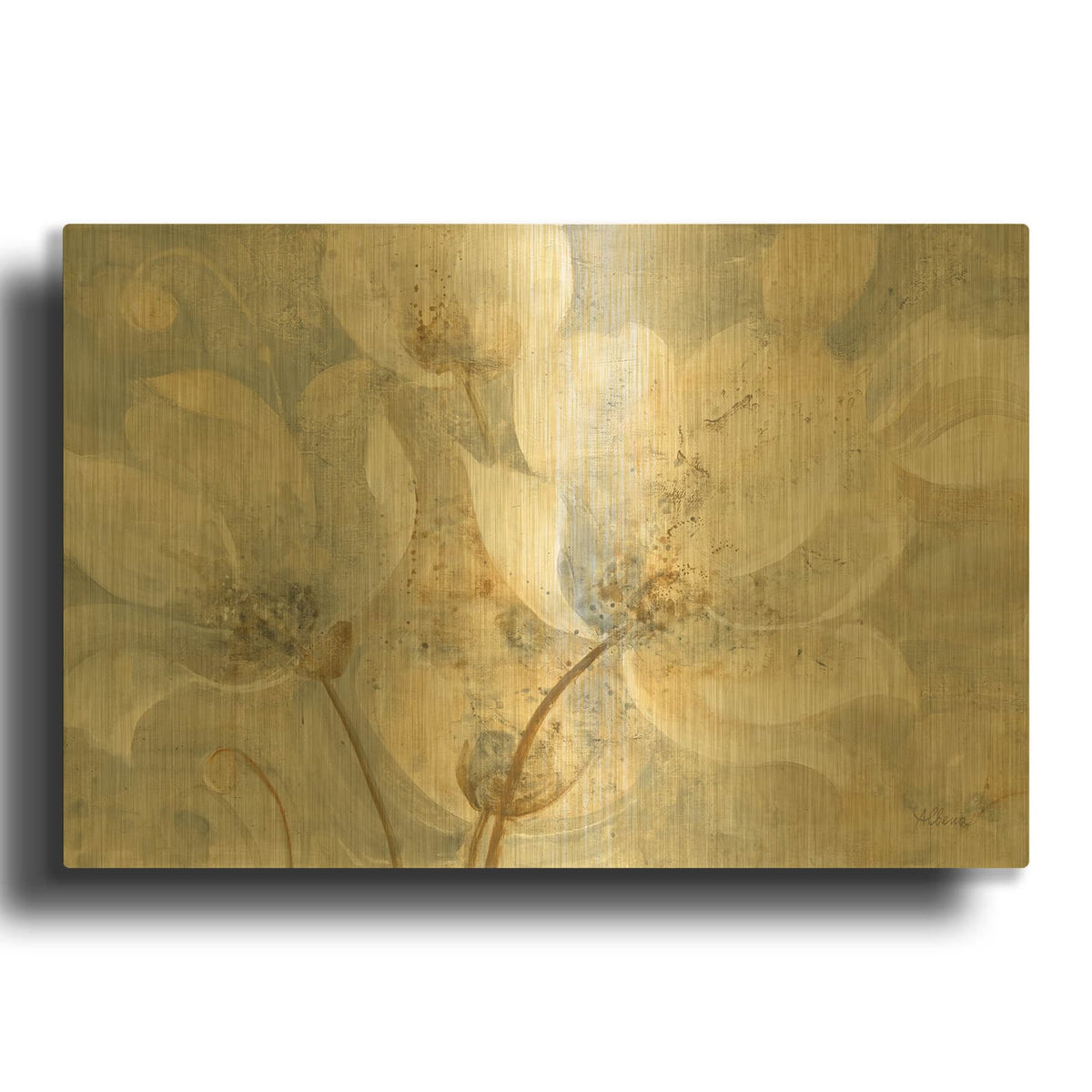 'Garden Whispers' By Albena Hristova Gold Metal Wall Art
