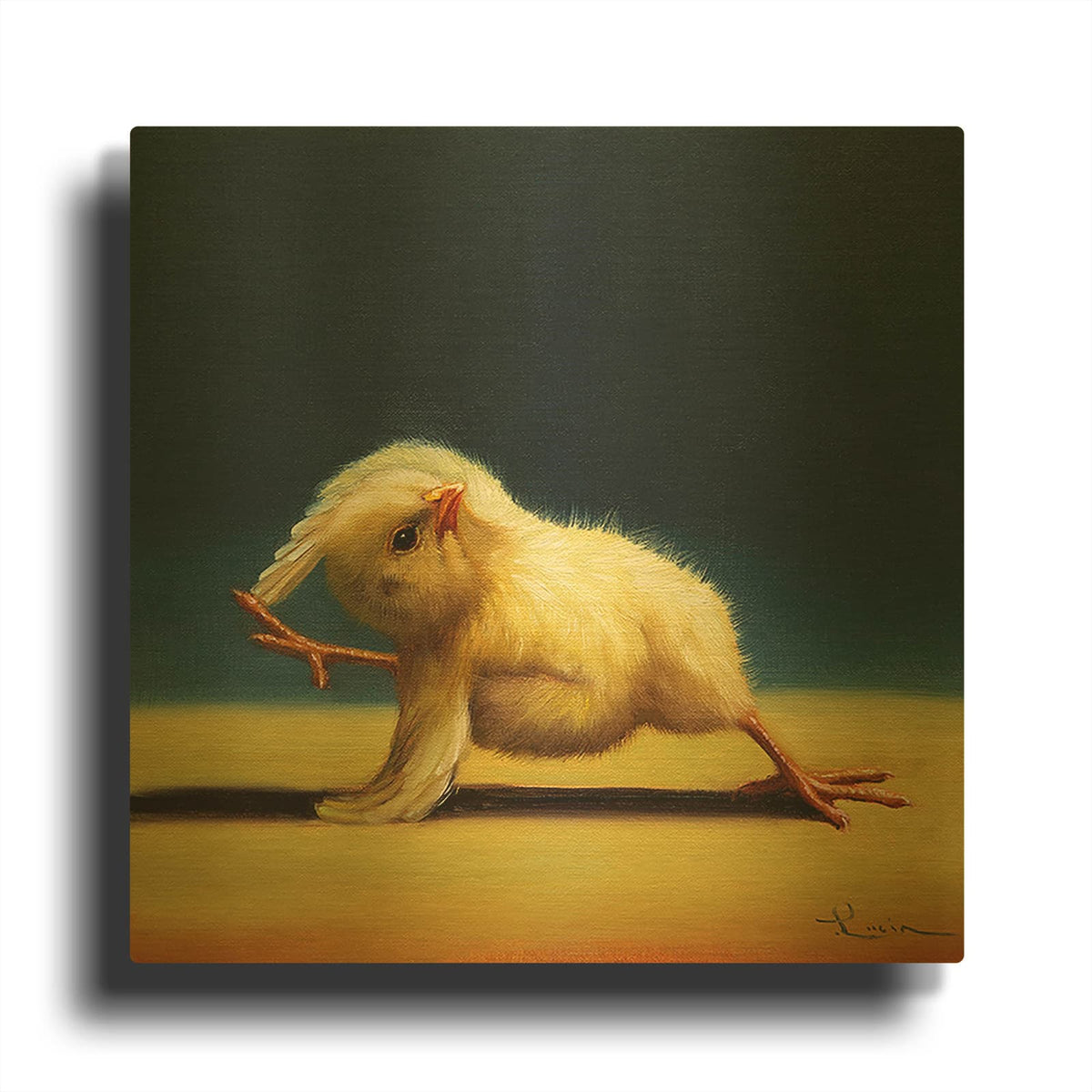 'Yoga Chick Bind' By Lucia Heffernan Gold Metal Wall Art