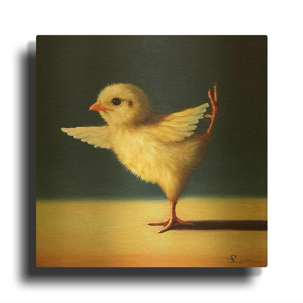 'Yoga Chick Dancer Pose' By Lucia Heffernan Gold Metal Wall Art