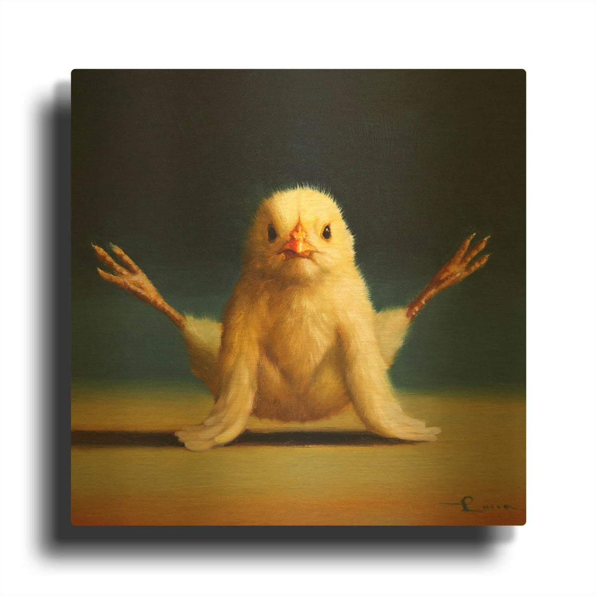 'Yoga Chick Firefly' By Lucia Heffernan Gold Metal Wall Art