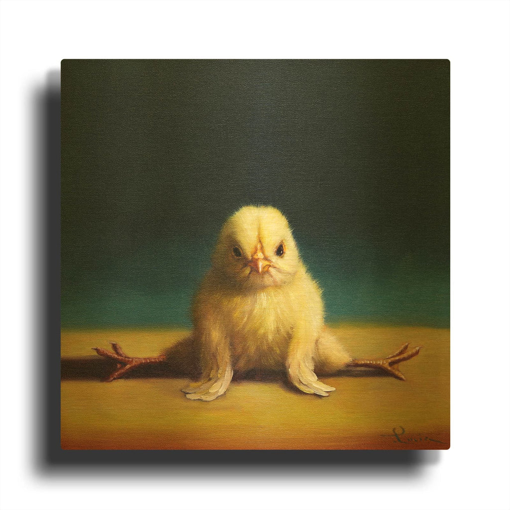 'Yoga Chick Front Split' By Lucia Heffernan Gold Metal Wall Art
