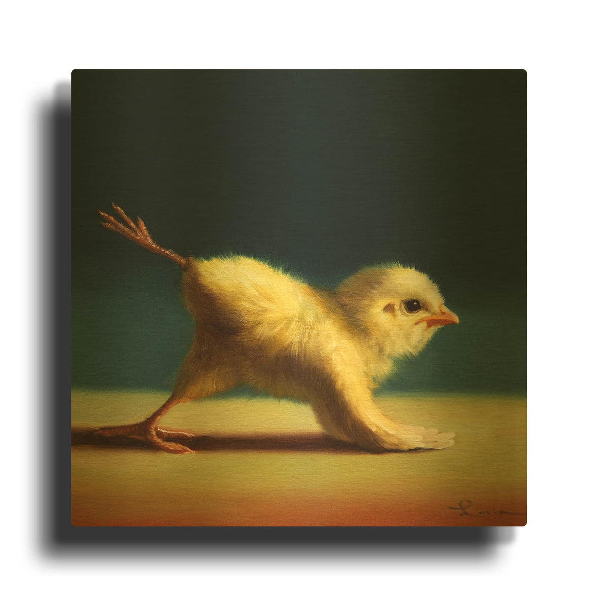 'Yoga Chick Mule Kick' By Lucia Heffernan Gold Metal Wall Art