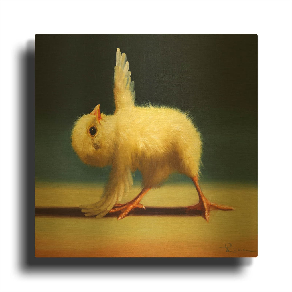 'Yoga Chick Pyramid Pose' By Lucia Heffernan Gold Metal Wall Art