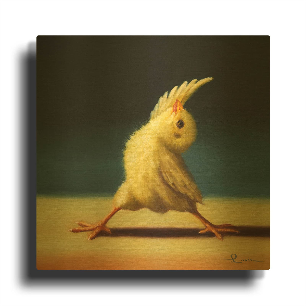 'Yoga Chick Reverse Warrior' By Lucia Heffernan Gold Metal Wall Art