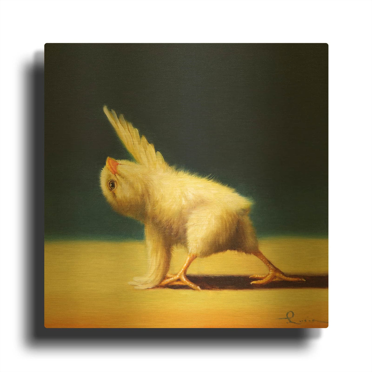 'Yoga Chick Revolved Side Angle' By Lucia Heffernan Gold Metal Wall Art