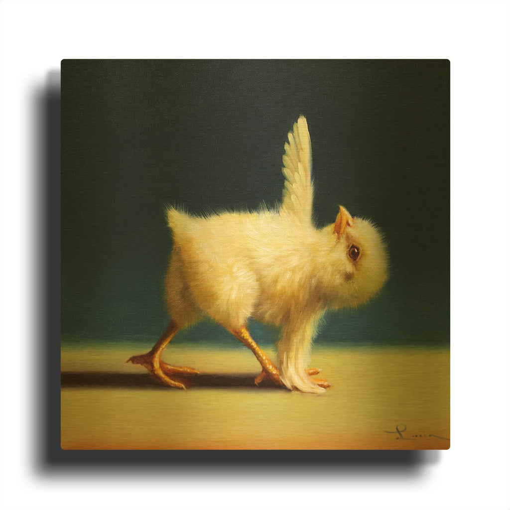 'Yoga Chick Revolved Triangle' By Lucia Heffernan Gold Metal Wall Art