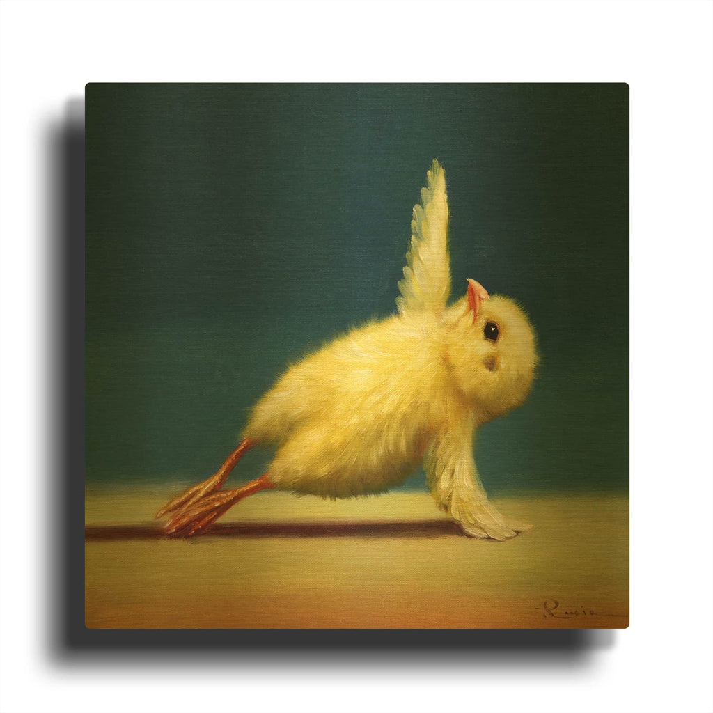 'Yoga Chick Side Plank' By Lucia Heffernan Gold Metal Wall Art