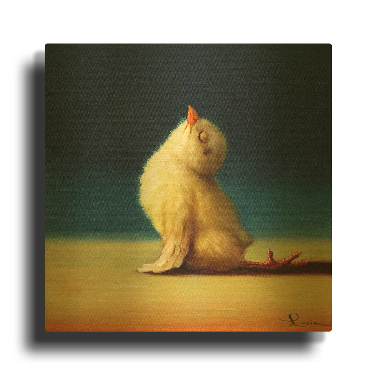 'Yoga Chick Upward Dog' By Lucia Heffernan Gold Metal Wall Art