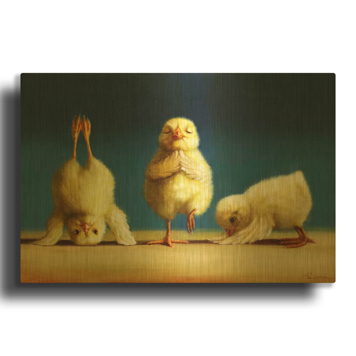 'Yoga Chicks' By Lucia Heffernan Gold Metal Wall Art