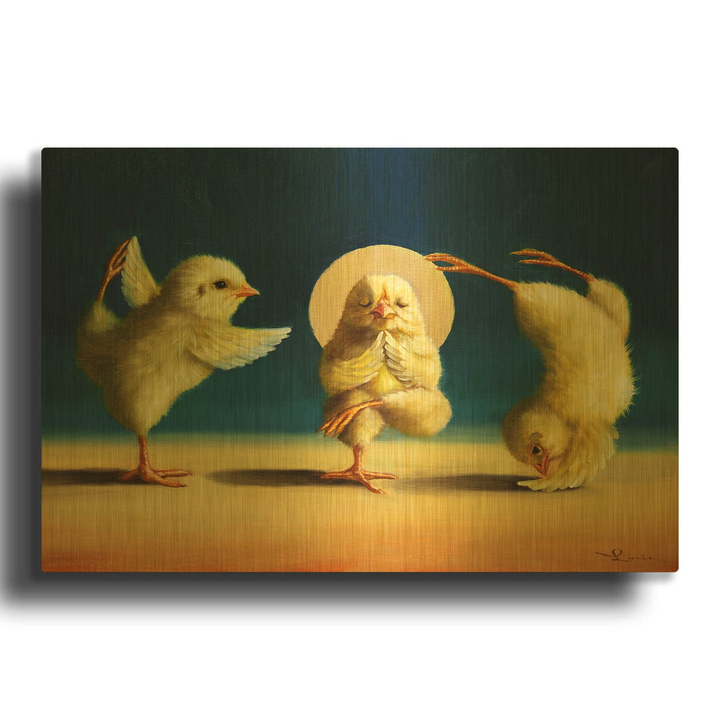 'Yoga Chicks Three' By Lucia Heffernan Gold Metal Wall Art