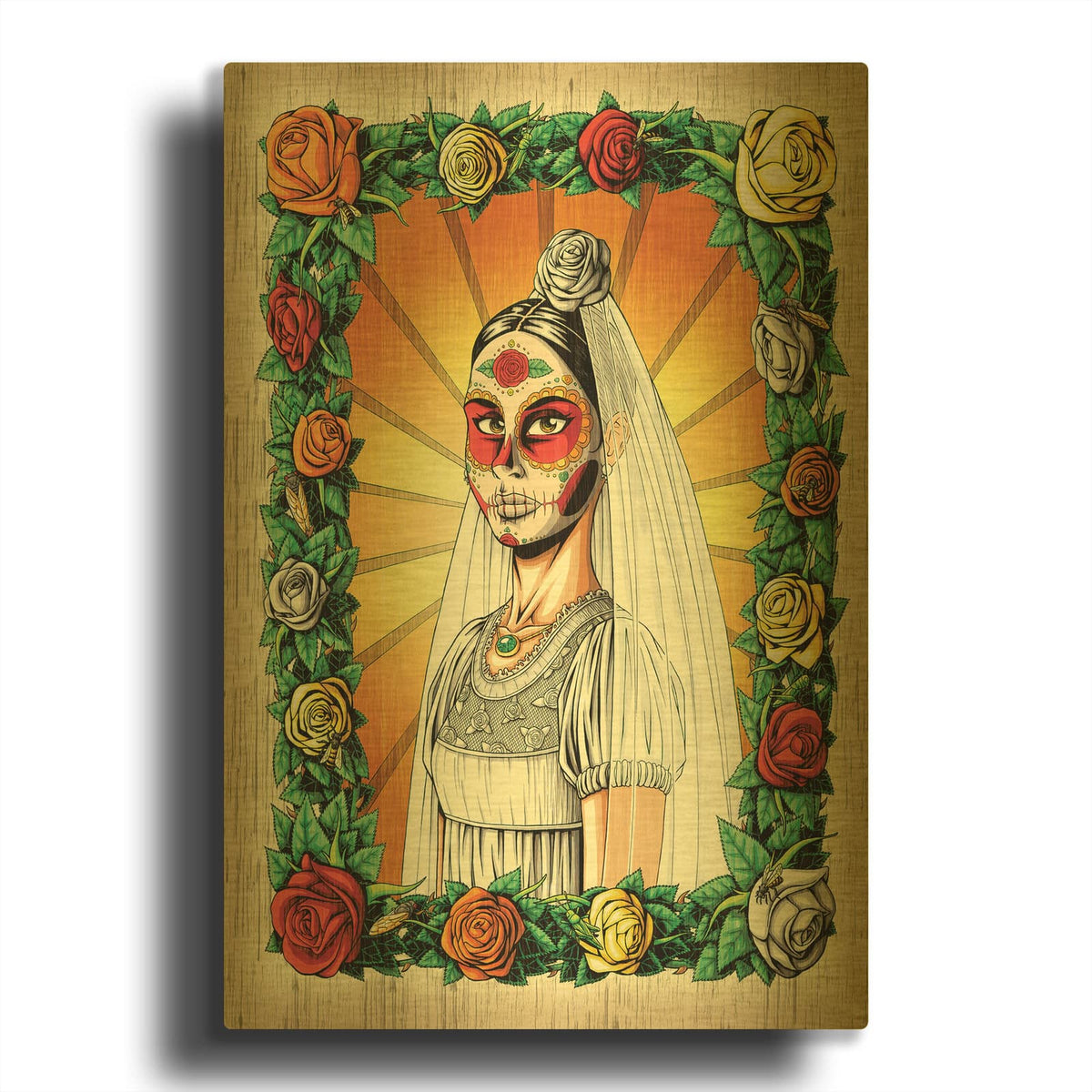 'Muerta Bride' By Nicholas Ivins Gold Metal Wall Art