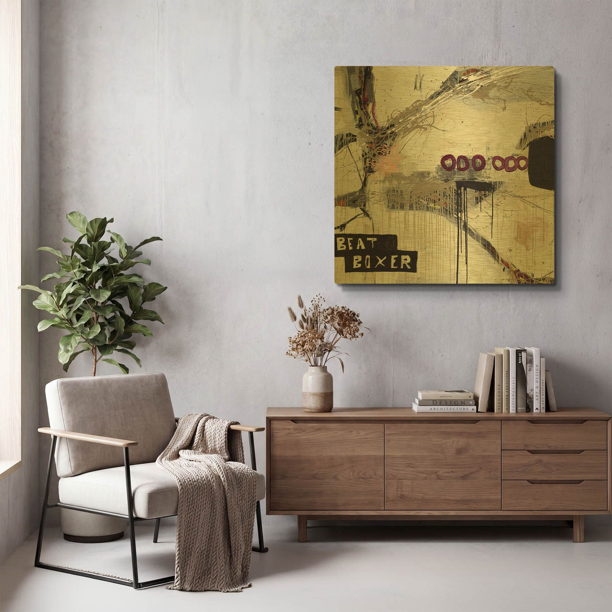 'Boxer' By Punk Gold Metal Wall Art