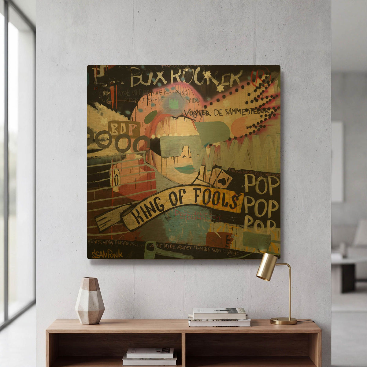 'King of Fools' By Punk Gold Metal Wall Art