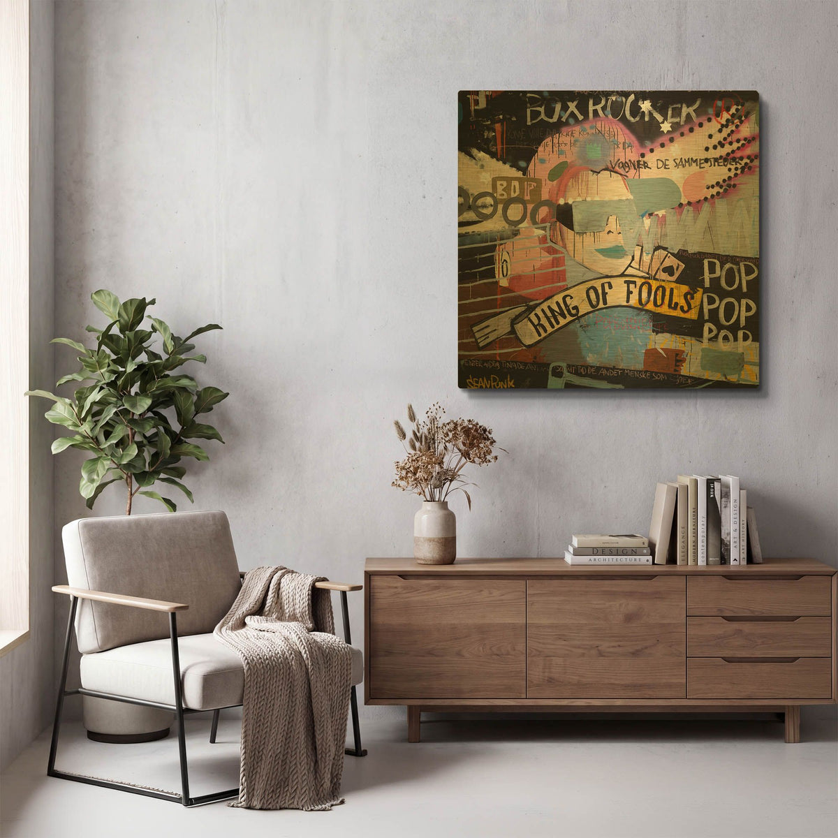 'King of Fools' By Punk Gold Metal Wall Art