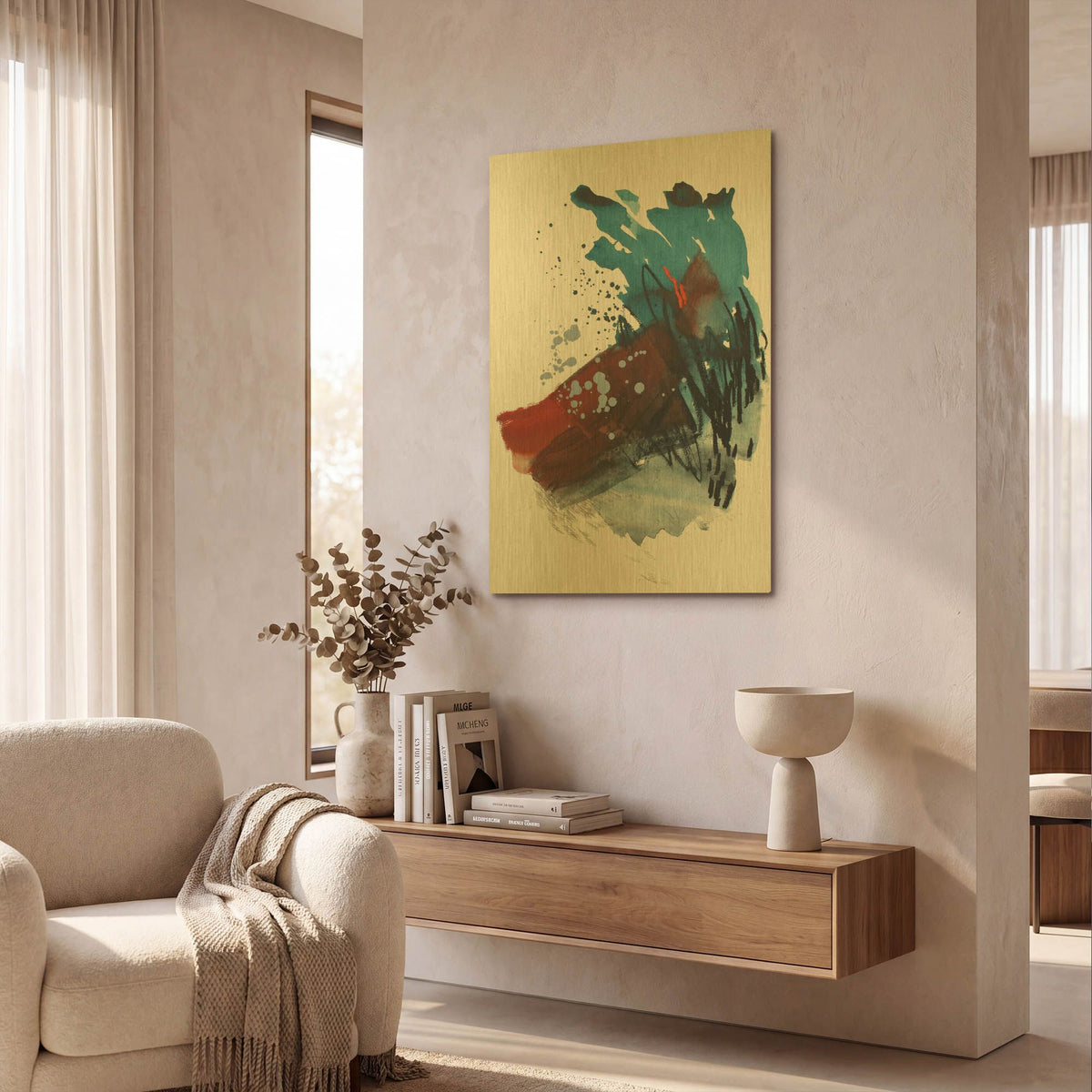 'Before Freezing Point' By Ying Guo Gold Metal Wall Art