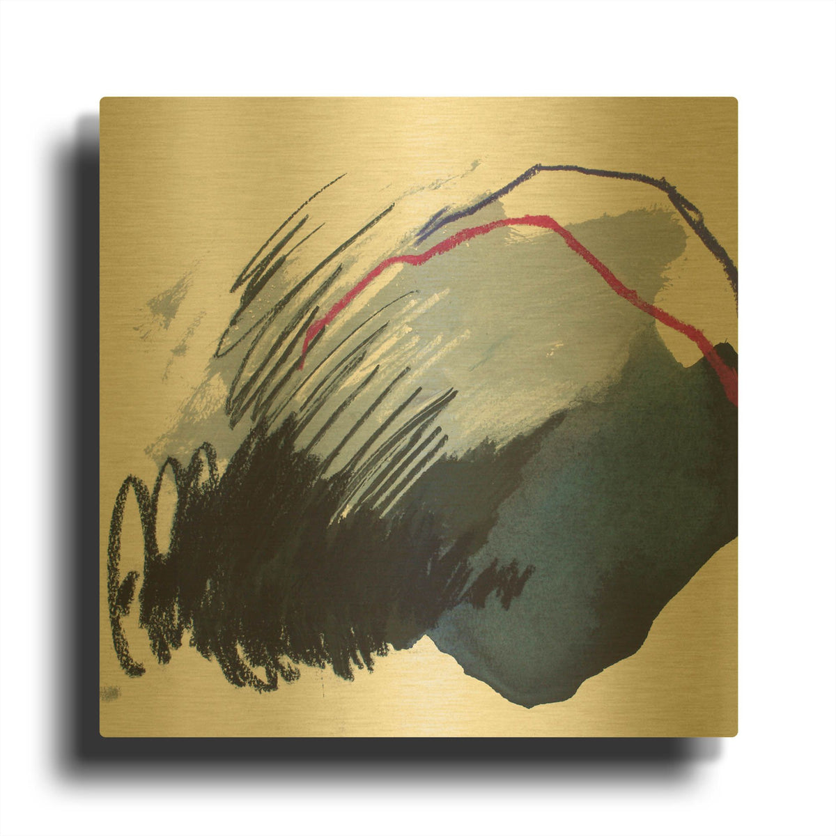 'Dynamic and Linear No. 1' By Ying Guo Gold Metal Wall Art