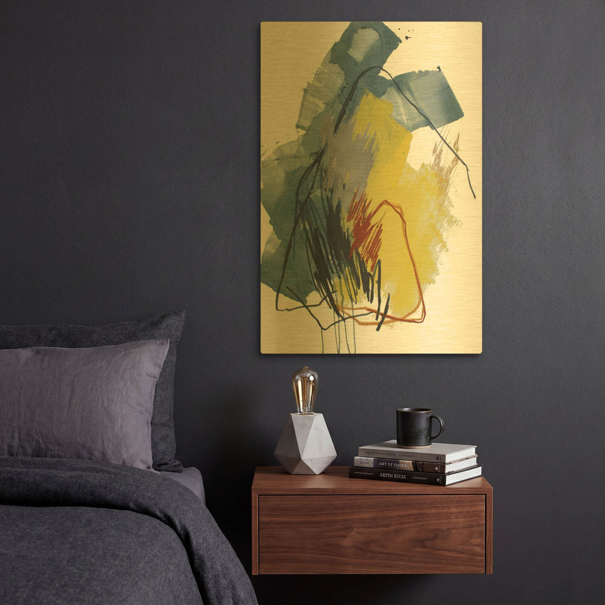 'Fall of 2016 No. 1' By Ying Guo Gold Metal Wall Art