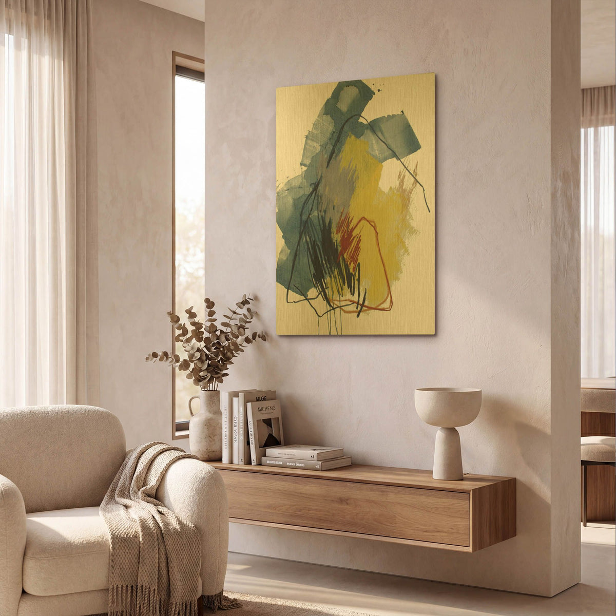 'Fall of 2016 No. 1' By Ying Guo Gold Metal Wall Art