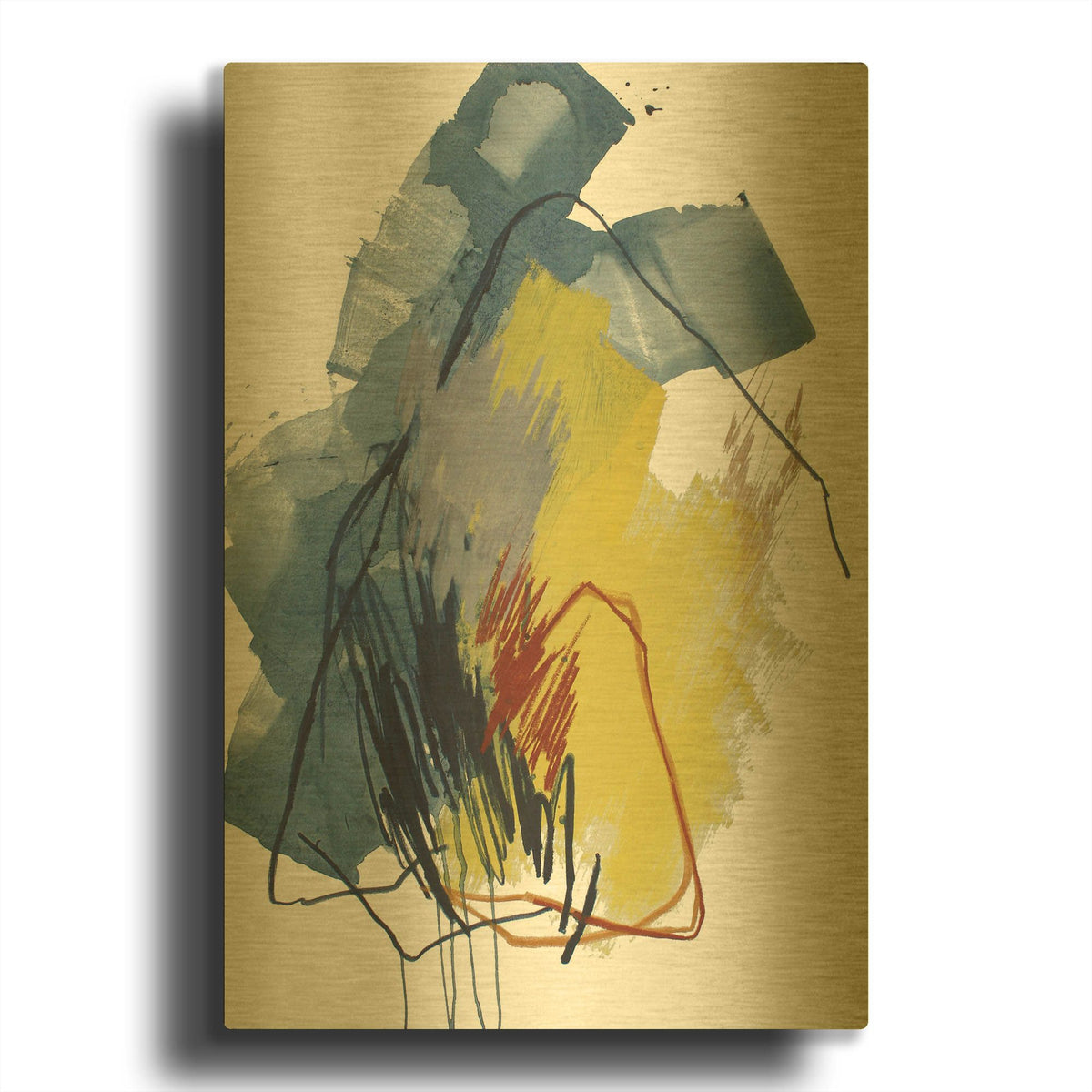 'Fall of 2016 No. 1' By Ying Guo Gold Metal Wall Art