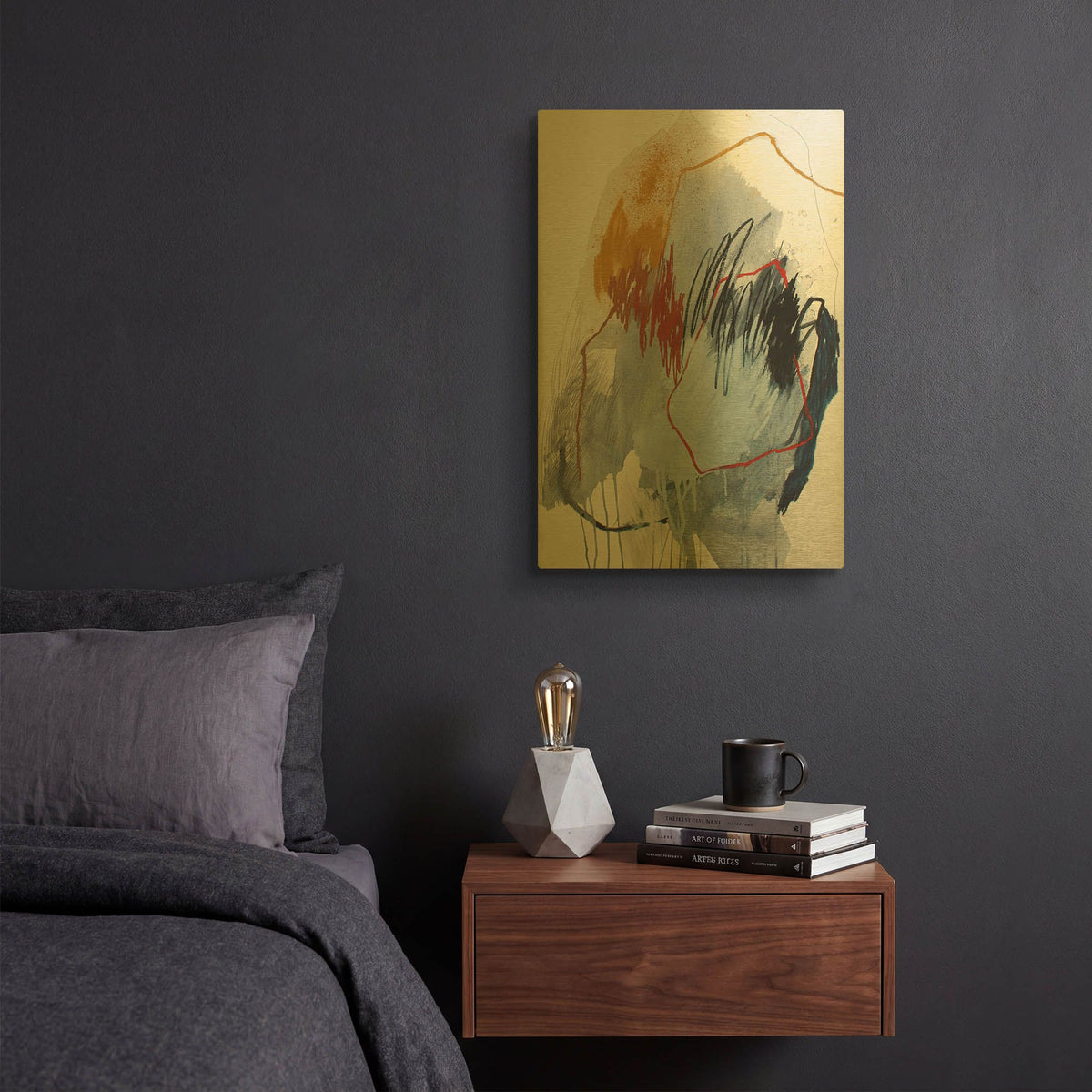'Fall of 2016 No. 5' By Ying Guo Gold Metal Wall Art