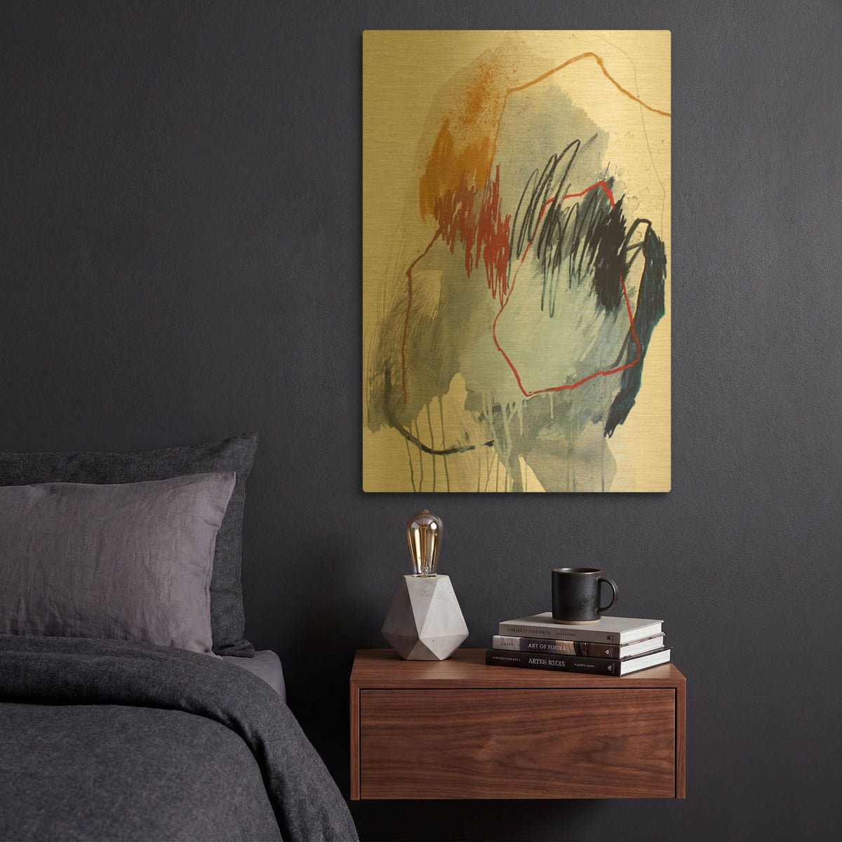 'Fall of 2016 No. 5' By Ying Guo Gold Metal Wall Art