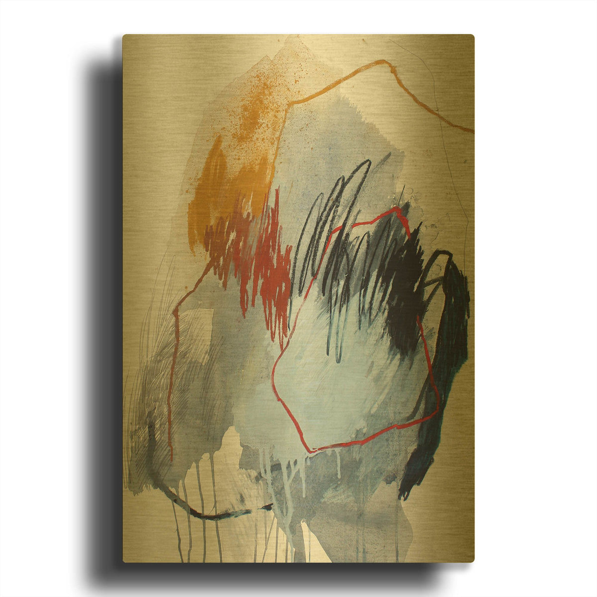 'Fall of 2016 No. 5' By Ying Guo Gold Metal Wall Art