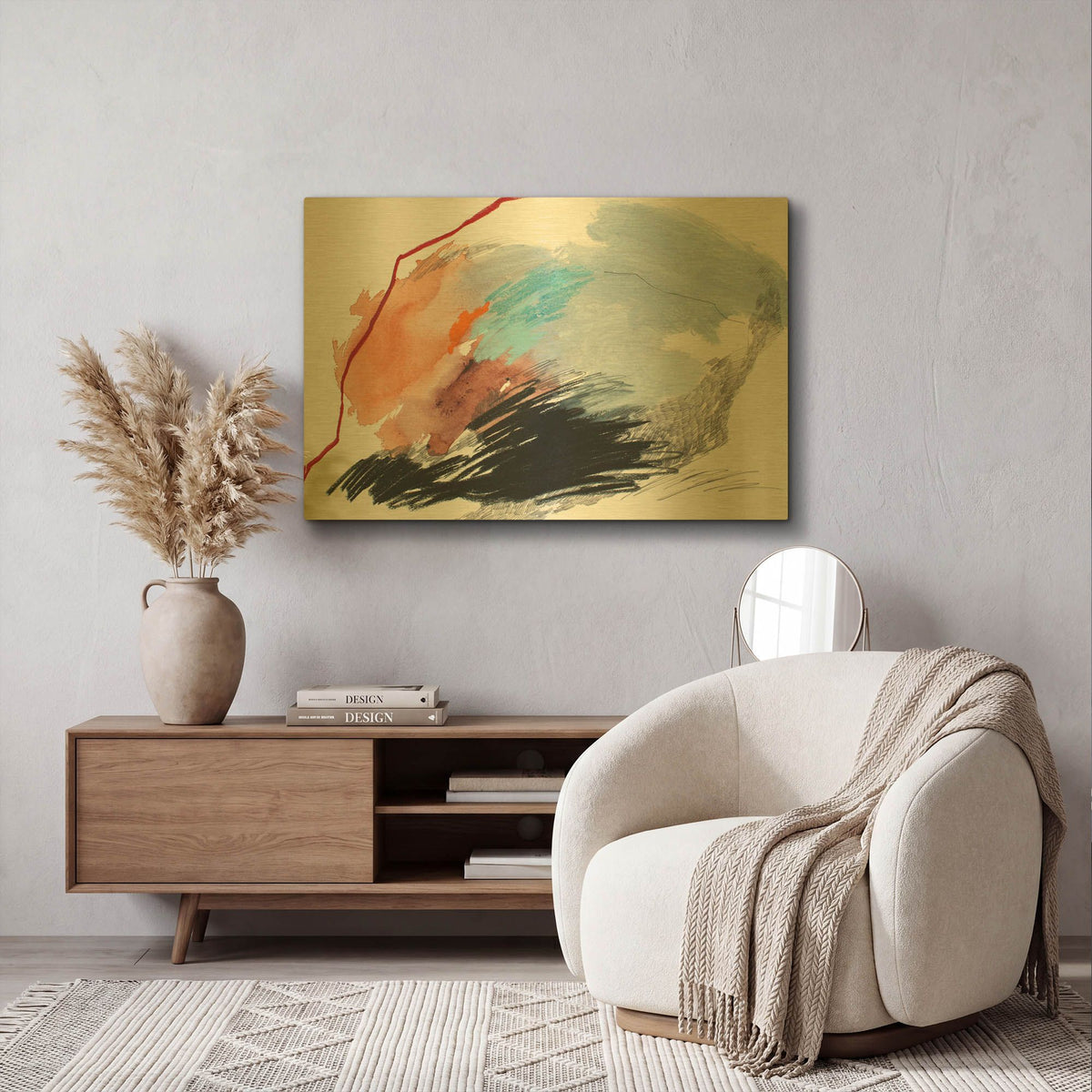 'Remote Island No. 1' By Ying Guo Gold Metal Wall Art