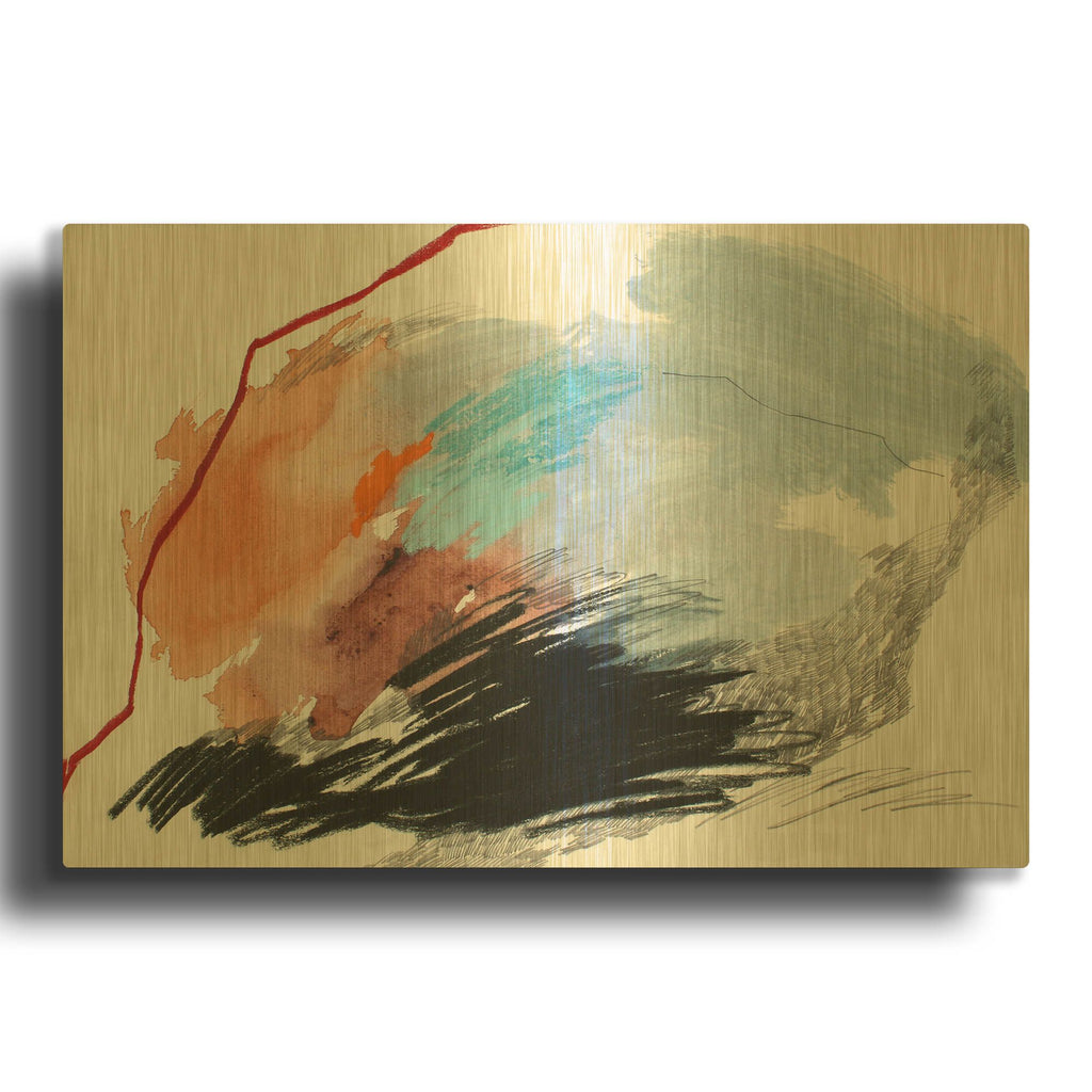'Remote Island No. 1' By Ying Guo Gold Metal Wall Art