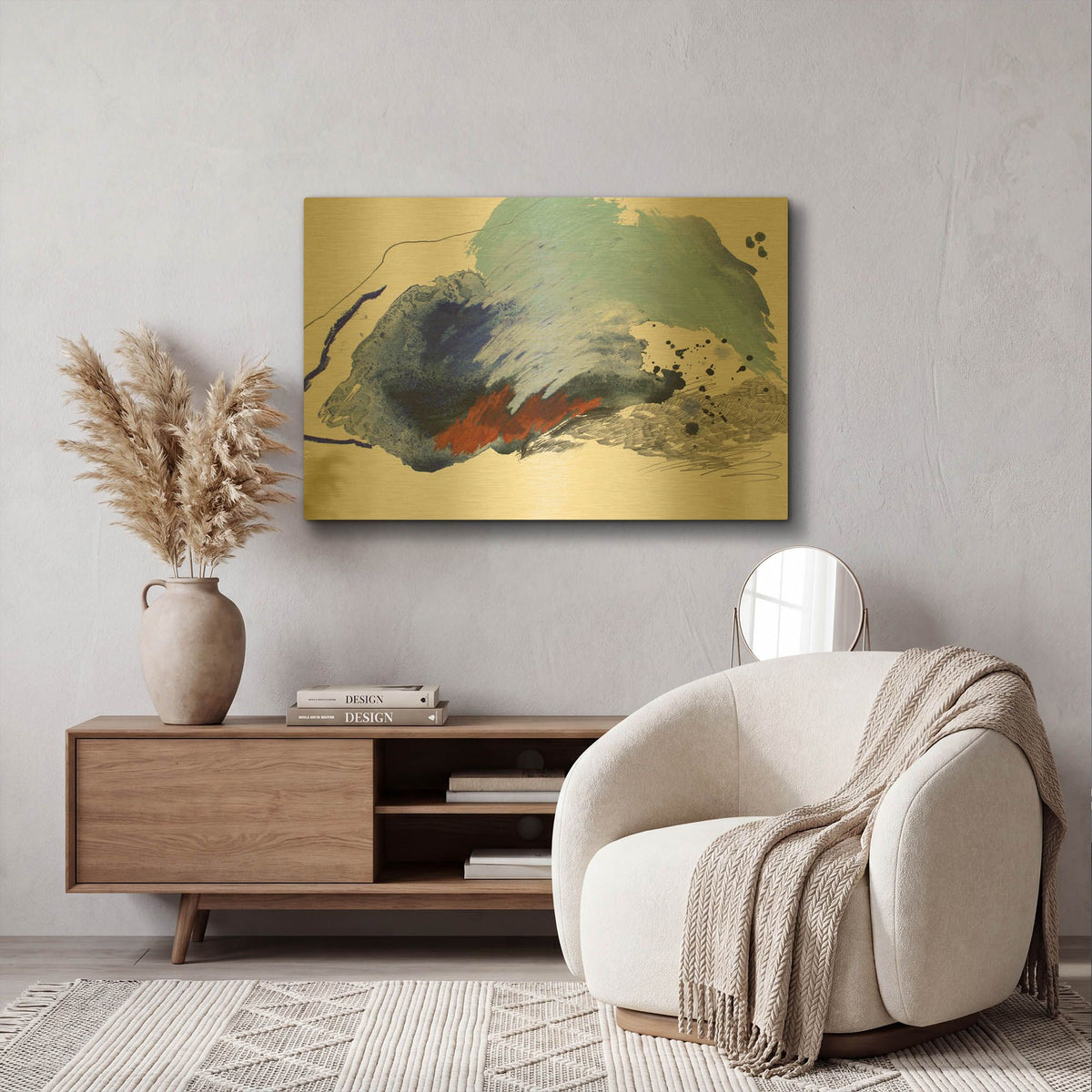 'Remote Island No. 3' By Ying Guo Gold Metal Wall Art