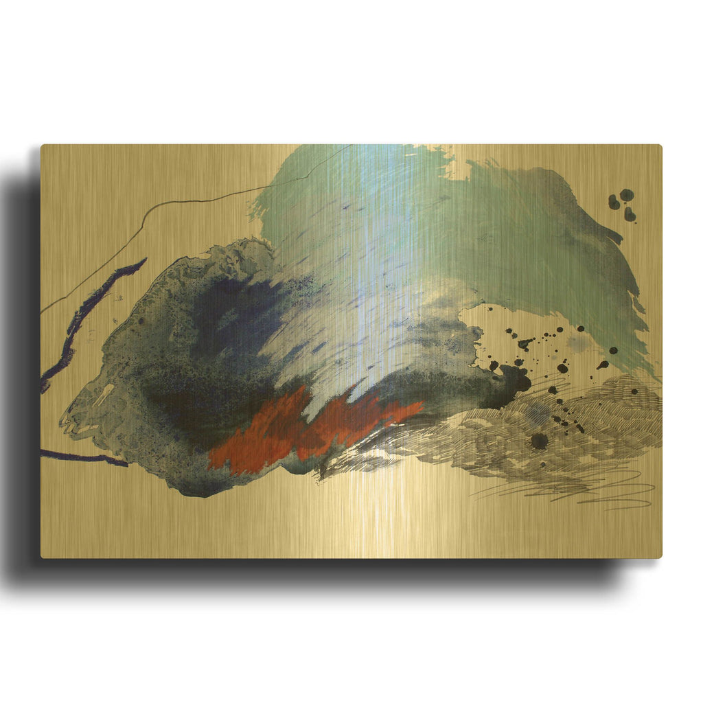 'Remote Island No. 3' By Ying Guo Gold Metal Wall Art