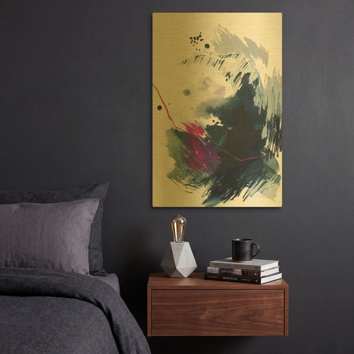 'Spell and Gaze No. 1' By Ying Guo Gold Metal Wall Art