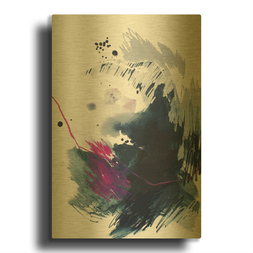 'Spell and Gaze No. 1' By Ying Guo Gold Metal Wall Art